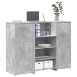vidaXL Bureau de réception gris béton 135x50x103 5cm bois d'ingénierie