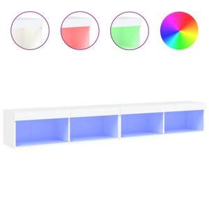 vidaXL Meubles TV avec lumières LED 2 Pièces blanc 100x30x30 cm