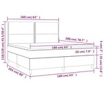 vidaXL Sommier à lattes de lit et matelas et LED Bleu 160x200 cm Tissu