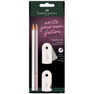 Kit d'écriture GRIP SPARKLE  blanc FABER-CASTELL
