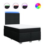 vidaXL Sommier à lattes de lit avec matelas noir 120x190 cm tissu