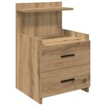 vidaXL Tables de chevet 2 pièces avec 2 tiroirs Chêne artisanal 40 x 36 5 x 62 cm