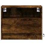 vidaXL Table de chevet murale avec lumières LED chêne fumé