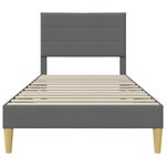 vidaXL Cadre de lit avec tête de lit Gris foncé 90 x 190 cm Tissu