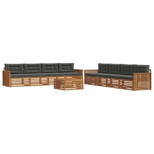 vidaXL Ensemble de canapés d'extérieur 9 pc Naturel et Anthracite