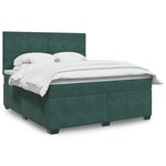 vidaXL Sommier à lattes de lit et matelas Vert foncé 180x200cm Velours