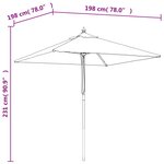 vidaXL Parasol de jardin avec mât en bois anthracite 198x198x231 cm