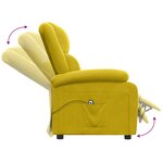 vidaXL Fauteuil inclinable électrique jaune velours