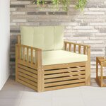 vidaXL Canapé d’extérieur Polyester Blanc et crème