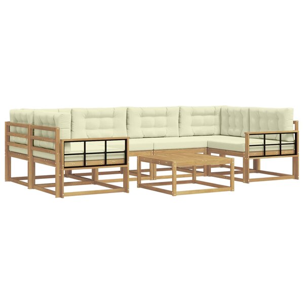 vidaXL Ensemble de canapés d'extérieur 5 Pièces Blanc et crème