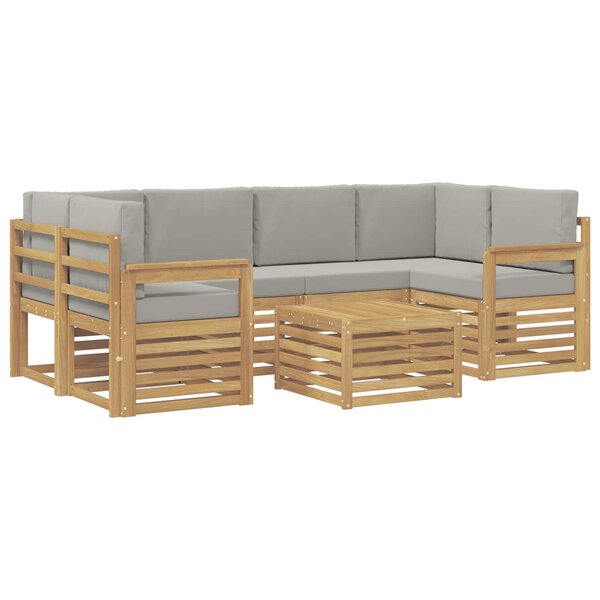 vidaXL Ensemble de canapés d'extérieur 7 pc Blanc et gris clair