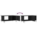 vidaXL Table basse noir 90x50x40 cm bois d'ingénierie