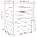 vidaXL Composteur Blanc 63 5x63 5x77 5 cm Bois massif de pin