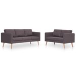 vidaXL Ensemble de canapé 2 Pièces tissu taupe