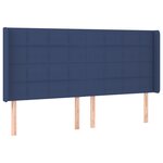 vidaXL Sommier à lattes de lit matelas et LED Bleu 180x200 cm Tissu