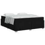 vidaXL Cadre de lit avec matelas Noir 180 x 200 cm tissu