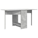 vidaXL Table à dîner 138 x 70 x 73 5 cm Bois d'ingénierie Gris béton