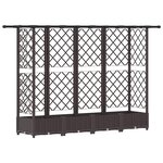 vidaXL Lit Élevé avec Treillis et Toit Marron 202 5 x 40 x 123 cm PP