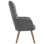 vidaXL Chaise de relaxation Gris foncé Velours