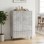 vidaXL Buffet Gris béton 66 x 34 5 x 97 cm Bois d'ingénierie