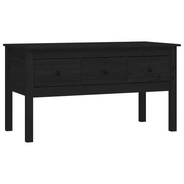vidaXL Table basse Noir 102x49x55 cm Bois massif de pin