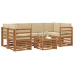 vidaXL Ensemble de canapés d'extérieur 7 Pièces Naturel et Beige