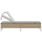 vidaXL Chaises longues avec coussins lot de 2 beige résine tressée