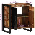 vidaXL Cabinet de Salle de Bain Marron Bois massif de récupération