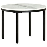 vidaXL Table basse Blanc et noir Ø50 cm Marbre solide véritable