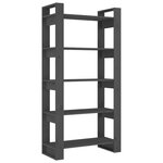 vidaXL Bibliothèque/Séparateur de pièce Gris 80x35x160 cm Bois massif
