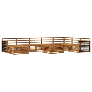 vidaXL Ensemble de canapés d'extérieur 9 Pièces Naturel