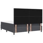 vidaXL Lit Sommier à Ressorts avec Matelas & LED Gris Foncé en Tissu en Cordeau