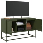 vidaXL Meuble TV vert olive 100 5x39x60 5 cm acier