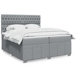 vidaXL Sommier à lattes de lit avec matelas Gris clair 200x200cm Tissu
