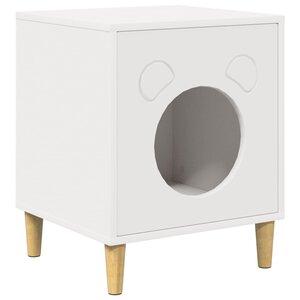 vidaXL Maison pour chat Blanc 42 5 x 40 x 53 cm Bois d'ingénierie