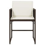 vidaXL Chaises de jardin avec coussins lot de 4 marron résine tressée