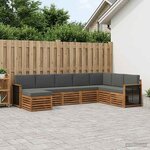 vidaXL Ensemble de canapés d'extérieur 6 Pièces Naturel et Anthracite