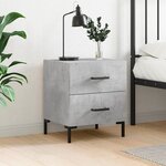vidaXL Table de chevet gris béton 40x35x47 5 cm bois d’ingénierie