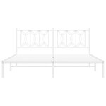 vidaXL Cadre de lit métal sans matelas et tête de lit blanc 180x200 cm