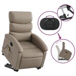 vidaXL Fauteuil inclinable de massage Cappuccino Similicuir