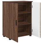 vidaXL Cabinet de salle de bain avec porte Chêne brun 60 x 35 x 80 cm