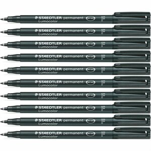 Marqueur permanent 'Lumocolor 318F' pointe fine noir x 10 STAEDTLER