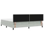 Lit Box Spring vidaXL avec Matelas & Lumière LED Gris clair 200x200 cm Velours