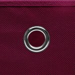 vidaXL Boîtes de rangement 4 Pièces Rouge foncé 32x32x32 cm Tissu