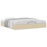 VidaXL Cadre de lit ottoman sans matelas crème 180x200 cm tissu