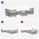 vidaXL Ensemble de canapé de jardin 12 pc Noir polyrotin