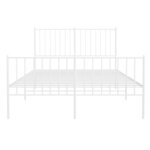 vidaXL Cadre de lit métal sans matelas et pied de lit blanc 120x200 cm