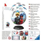 MIRACULOUS Puzzle 3D Ball 72 pieces - Ravensburger - Puzzle enfant 3D sans colle - Des 6 ans