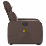 vidaXL Fauteuil inclinable de massage électrique marron similicuir