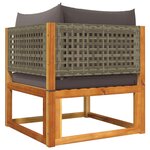 vidaXL Salon de jardin avec coussins 5 Pièces Bois d'acacia solide